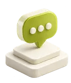 A 3D speech bubble icon representing Engage